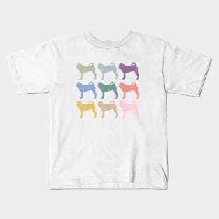 Shar Pei Dogs in Rainbow Colors Kids T-Shirt